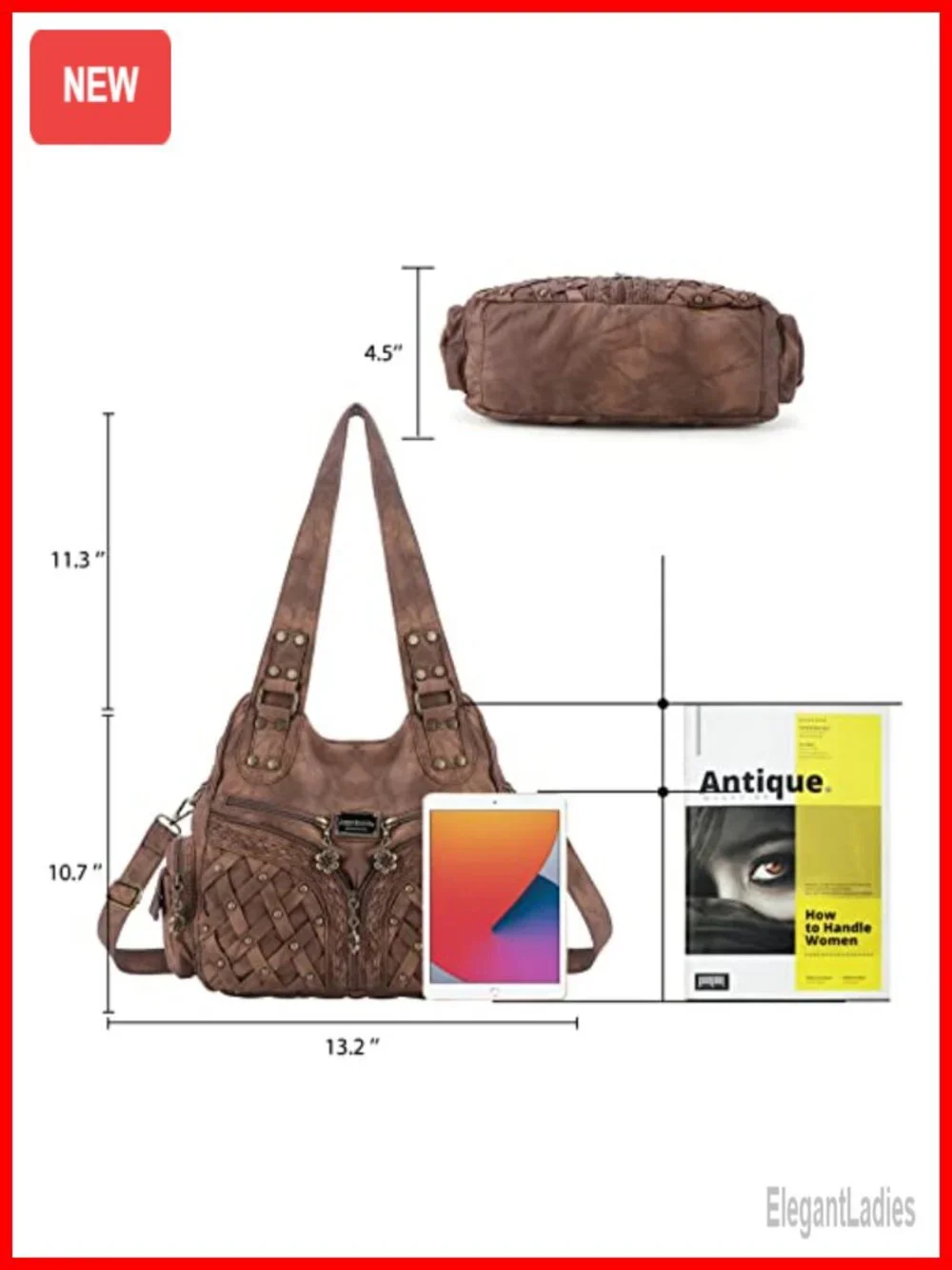 Large Hobo Shoulder Bag Faux Leather Crossbody Tote